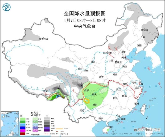 冷空气将影响我国大部地区 江南西部有雨雪天气